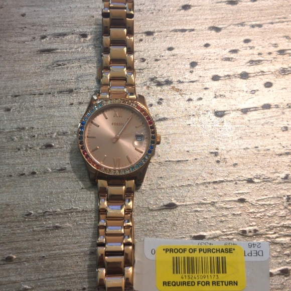 Rose gold Rainbow faced Fossil watch - Picture 1 of 4